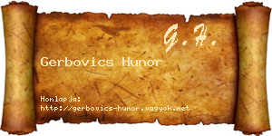 Gerbovics Hunor névjegykártya